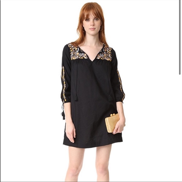 MADEWELL Boho Embroidered Floral Peasant Dress - Picture 1 of 9